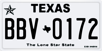 TX license plate BBV0172