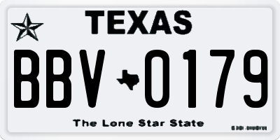 TX license plate BBV0179