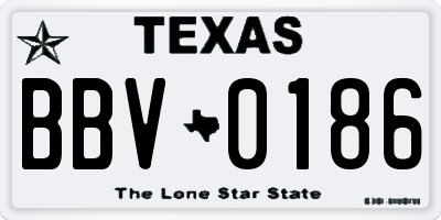 TX license plate BBV0186