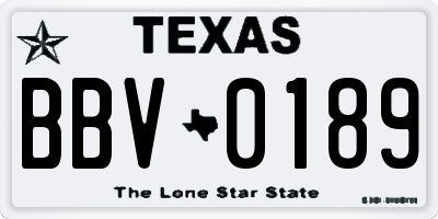 TX license plate BBV0189