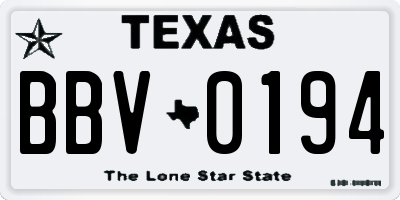 TX license plate BBV0194