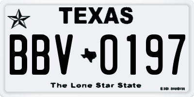 TX license plate BBV0197