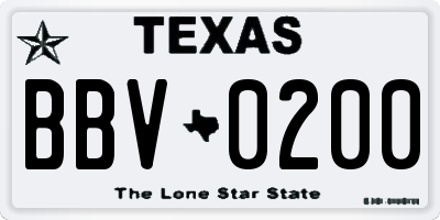 TX license plate BBV0200