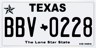 TX license plate BBV0228