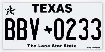 TX license plate BBV0233