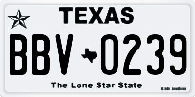 TX license plate BBV0239