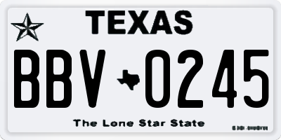 TX license plate BBV0245