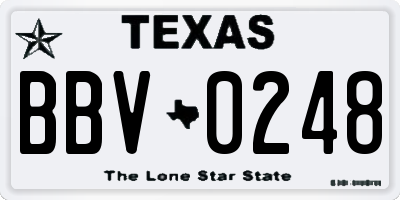 TX license plate BBV0248