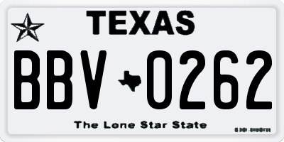 TX license plate BBV0262