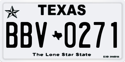 TX license plate BBV0271