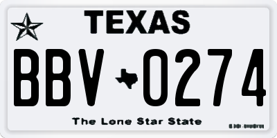 TX license plate BBV0274