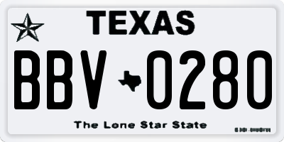 TX license plate BBV0280