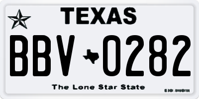 TX license plate BBV0282