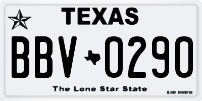 TX license plate BBV0290