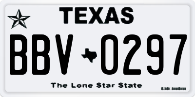 TX license plate BBV0297