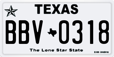 TX license plate BBV0318