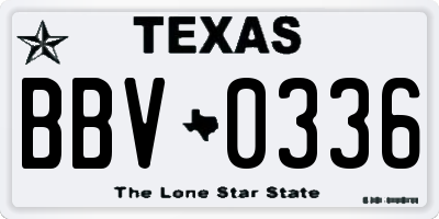 TX license plate BBV0336