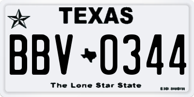 TX license plate BBV0344
