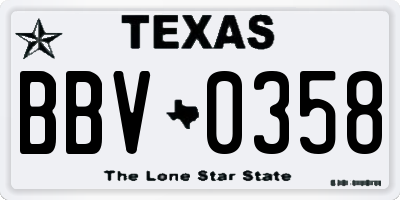 TX license plate BBV0358