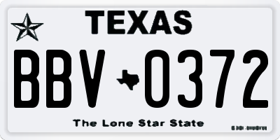 TX license plate BBV0372