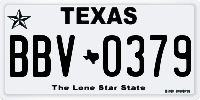 TX license plate BBV0379