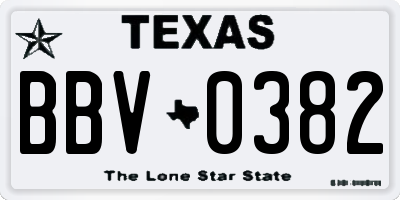 TX license plate BBV0382