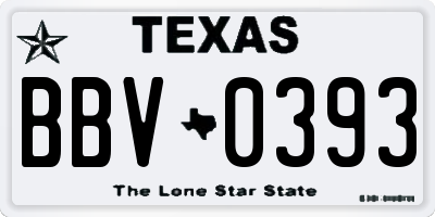 TX license plate BBV0393