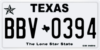 TX license plate BBV0394