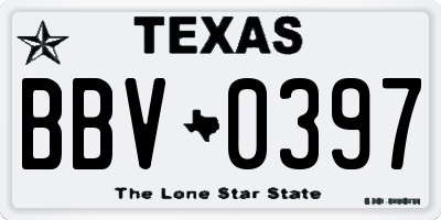 TX license plate BBV0397