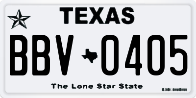 TX license plate BBV0405
