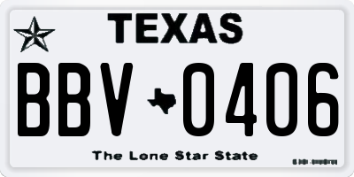 TX license plate BBV0406