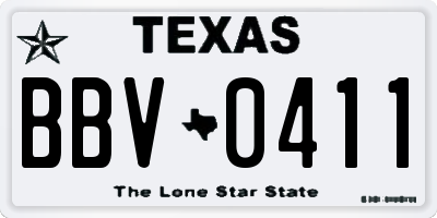 TX license plate BBV0411