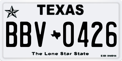 TX license plate BBV0426