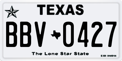 TX license plate BBV0427