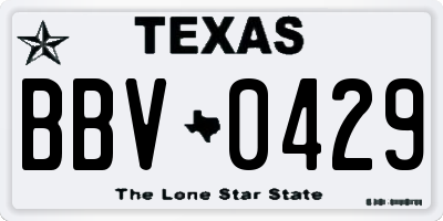 TX license plate BBV0429