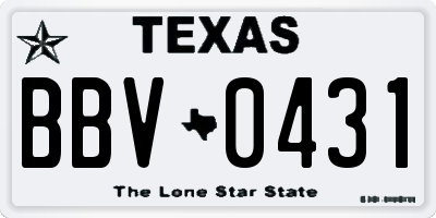 TX license plate BBV0431