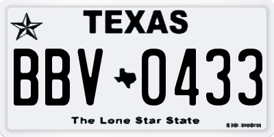 TX license plate BBV0433