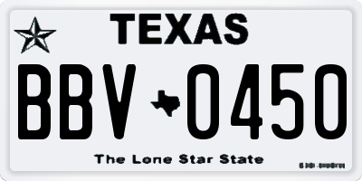 TX license plate BBV0450