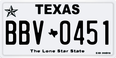 TX license plate BBV0451