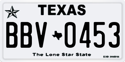 TX license plate BBV0453