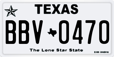 TX license plate BBV0470