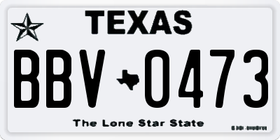 TX license plate BBV0473
