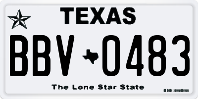 TX license plate BBV0483