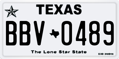 TX license plate BBV0489