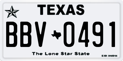 TX license plate BBV0491