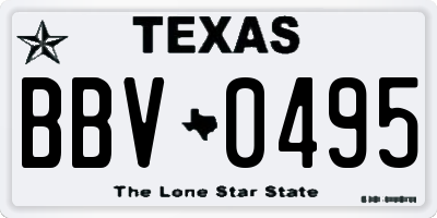 TX license plate BBV0495