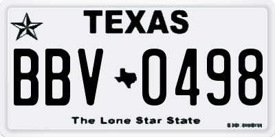 TX license plate BBV0498