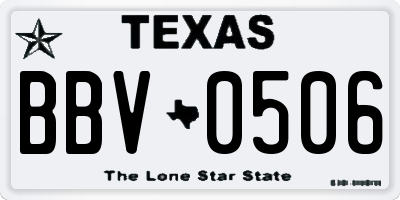 TX license plate BBV0506