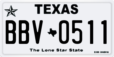 TX license plate BBV0511