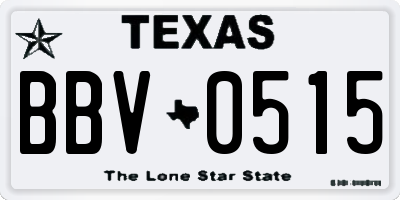 TX license plate BBV0515